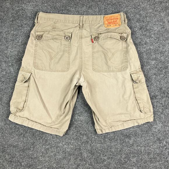 Levi's Cargo Shorts Mens 34 Beige Utility Pockets Outdoor Classic Style 42135 - Picture 6 of 9